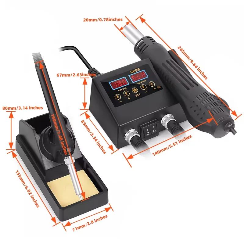 60W LED Digital-Display Heißlu – Smd Rework Station Hot Air Soldering 2 In 1 Bewertung und Preis